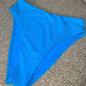 EUC Frankie’s Bikini Jenna High Waist High Cut Bikini Bottom Blue Size Small